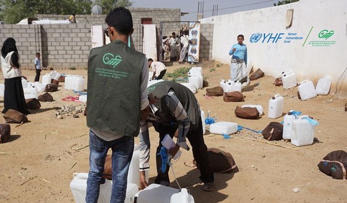 تقديم خدمات الاصحاح الطارئة للنازحين